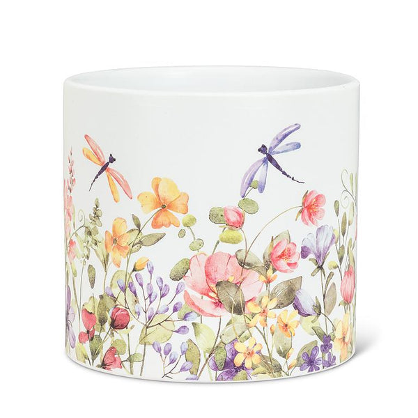Floral & Dragonfly Planter